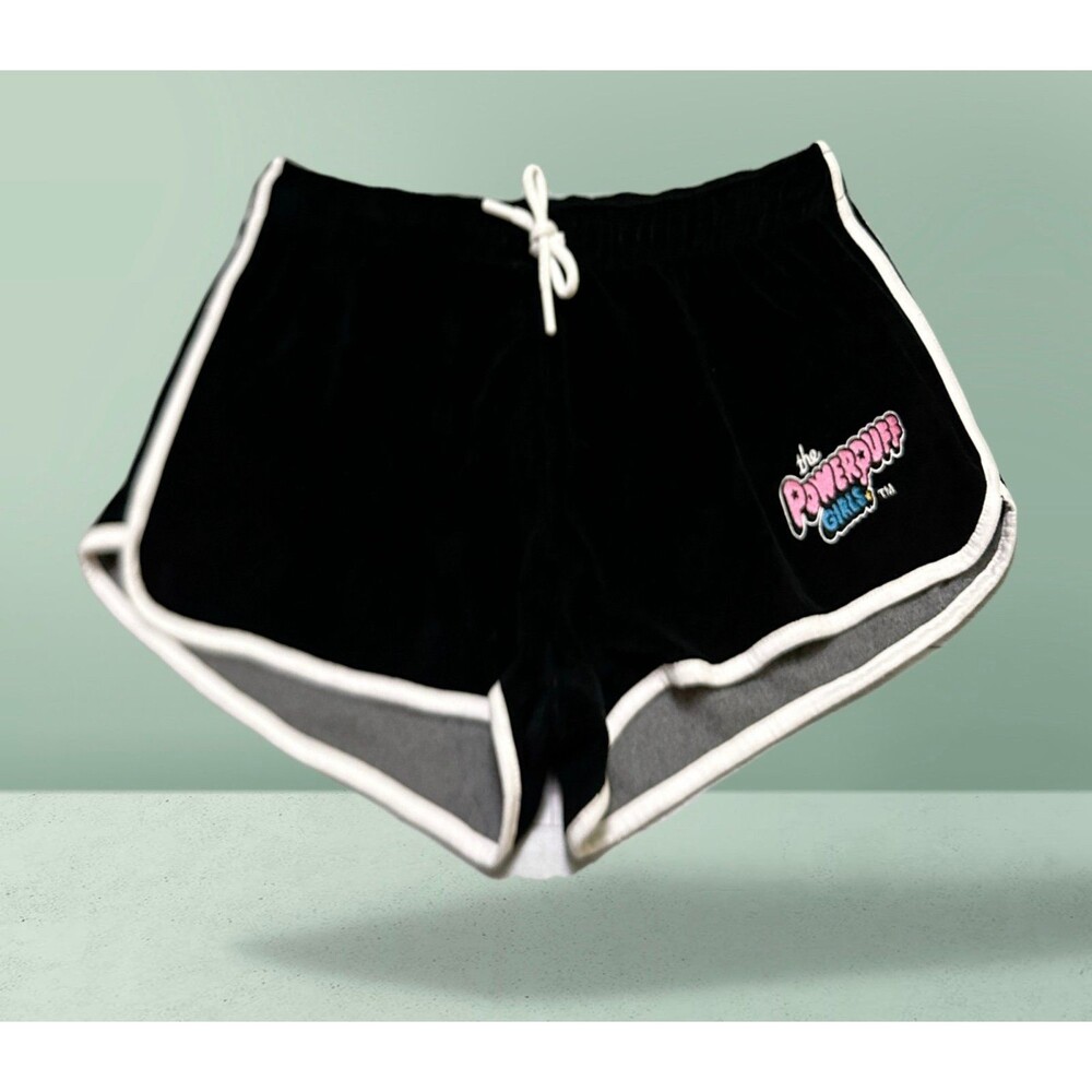 The Powerpuff Girls Black Velour Athletic Shorts M